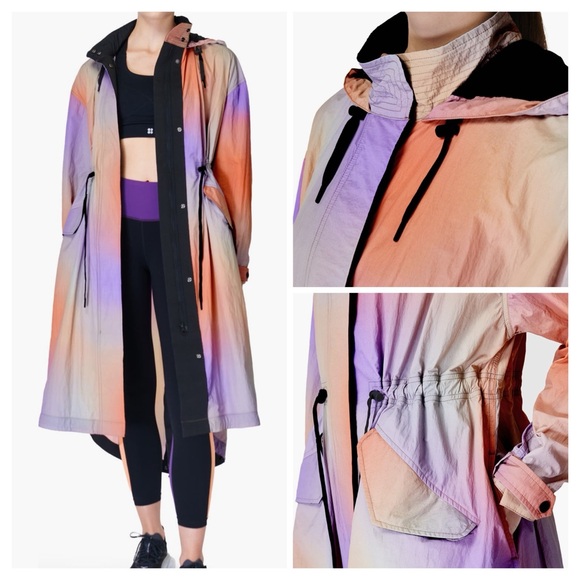 Sweaty Betty NWT Jet Longline Lightweight Boho Ombré Midi Nylon Jacket medium - Picture 4 of 16